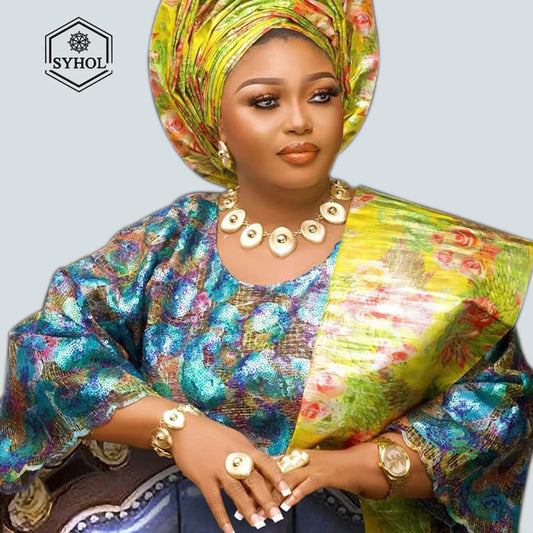 Dubai Gold Plated Jewelry Set Women Necklace Nigeria Luxury Wedding Bijoux Party Fashion Earrings SYHOL