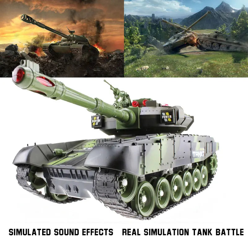 1/12 Big RC Tank Toy Launch Cross-Country Tracked Remote Control Vehicle Charger Battle Hobby Toys for Boys Kids Children Gifts