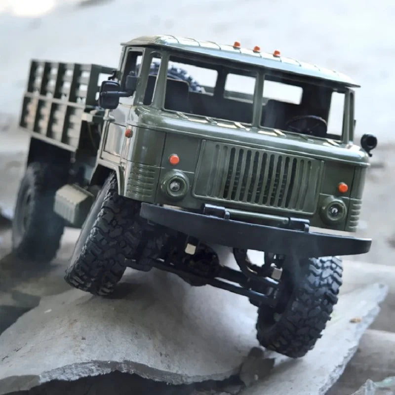 LkcoMoce WPL B-24 Remote Control Military Truck DIY Off-Road 4WD RC Car 4 Wheel Drive Climbing B24 GAZ-66 Vehicle