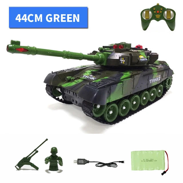 1/12 Big RC Tank Toy Launch Cross-Country Tracked Remote Control Vehicle Charger Battle Hobby Toys for Boys Kids Children Gifts