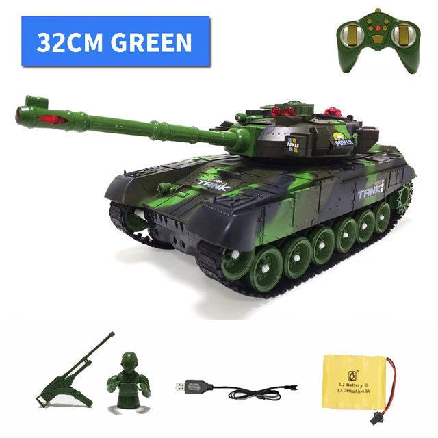 1/12 Big RC Tank Toy Launch Cross-Country Tracked Remote Control Vehicle Charger Battle Hobby Toys for Boys Kids Children Gifts