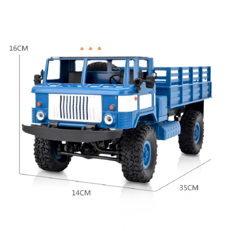 LkcoMoce WPL B-24 Remote Control Military Truck DIY Off-Road 4WD RC Car 4 Wheel Drive Climbing B24 GAZ-66 Vehicle
