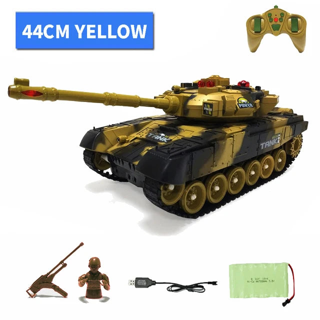 1/12 Big RC Tank Toy Launch Cross-Country Tracked Remote Control Vehicle Charger Battle Hobby Toys for Boys Kids Children Gifts