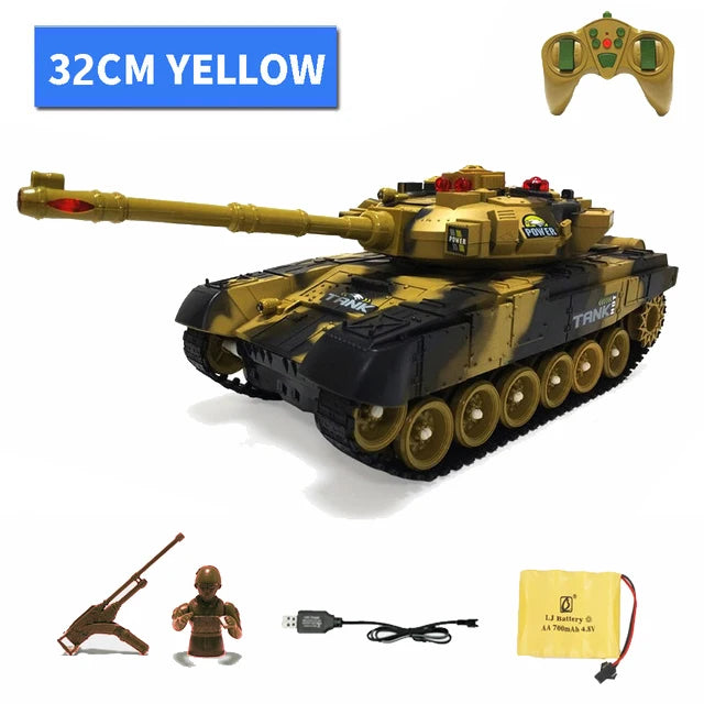 1/12 Big RC Tank Toy Launch Cross-Country Tracked Remote Control Vehicle Charger Battle Hobby Toys for Boys Kids Children Gifts