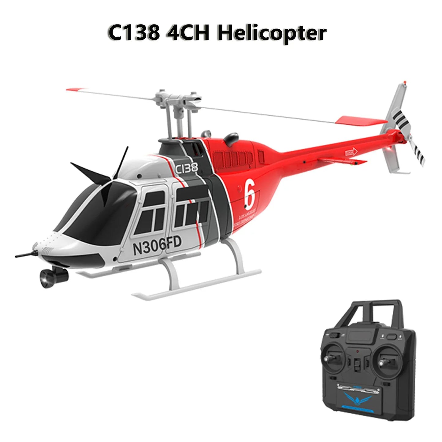 C138 2.4GHz 4CH RC Remote Control Helicopter Paddle Aileron