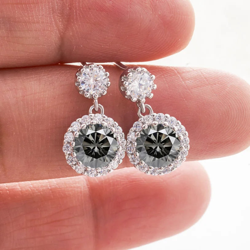 1ct Moissanite Diamond Earrings for Women S925 Sterling Sliver 18k White Gold Plated Diamond Drop Earring Gifts with Certificate