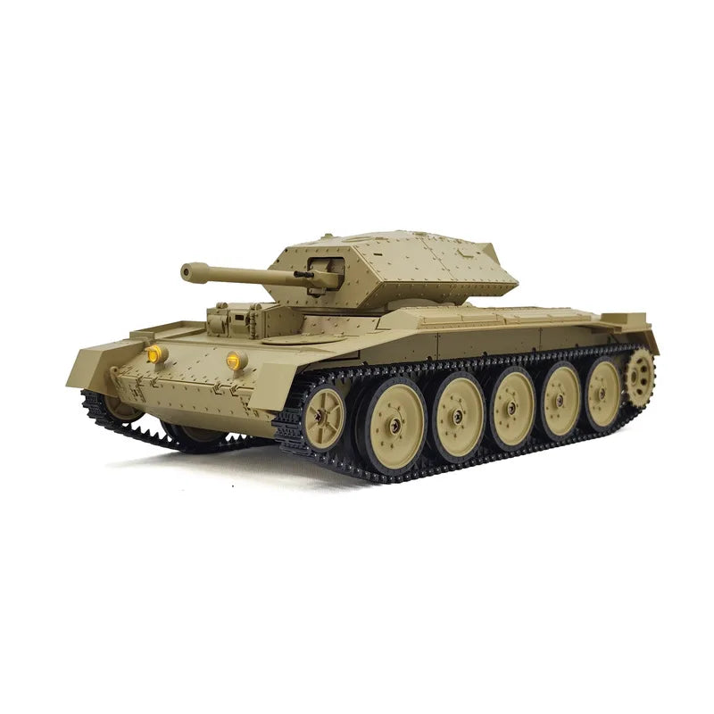 MN Model 2025 Remote Controlled British Crusader MkIII Military Tank Toy for Boys Telescopic Smoke Belt Simulation Warehouse Soldier