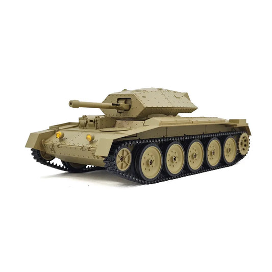 MN Model 2025 Remote Controlled British Crusader MkIII Military Tank Toy for Boys Telescopic Smoke Belt Simulation Warehouse Soldier