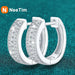 NeeTim Hoops 100% 925 Sterling Silver Full Real Moissanite Earrings Women Sparkling Dimoand Earring Jewelry Gift Certificate