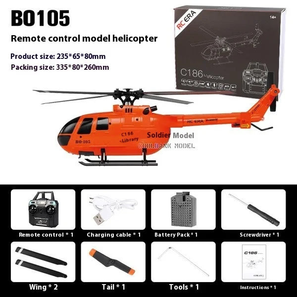 Remote Control Era C186 Remote Control Aviation Helicopter Model Four Channel Single Propeller Aircraft Bo105 Model Toy Aircraft