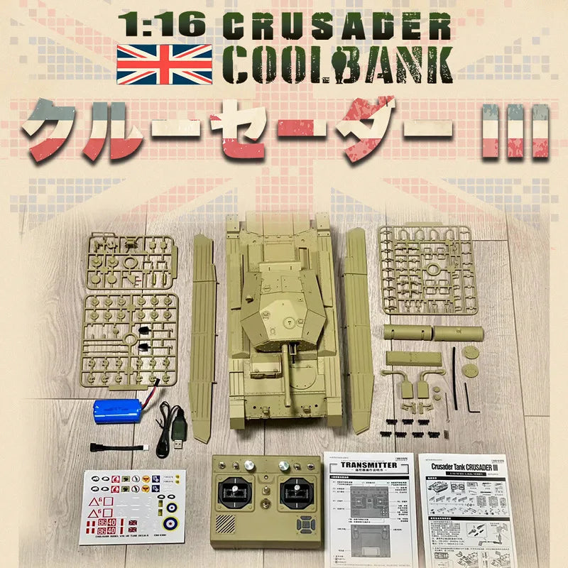 Warehouse Soldier Customer 1:16 Full Scale Simulation British Crusader Cruiser Tank Remote Controlled Tank New Military Model