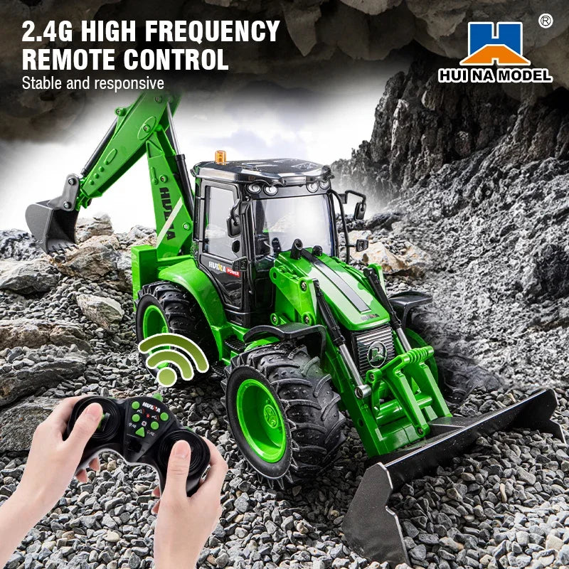 Huina 1:4 1579 Remote Control Truck Excavator 9CH Loader Two-way Forklift Sound Light Truck