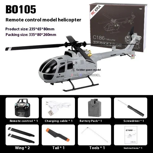 Remote Control Era C186 Remote Control Aviation Helicopter Model Four Channel Single Propeller Aircraft Bo105 Model Toy Aircraft