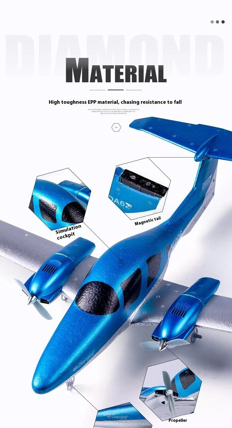 Dutrieux Rc Plane Da62 Diamond Aircraft Qf006 Fixed Wing Remote Control Foam Aircraft Electric Model Two Channel Glider