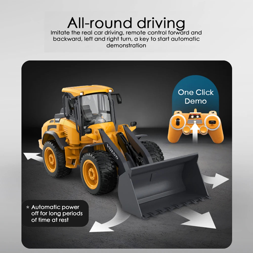 Double E Volvo E569 2.4G Remote Control Bulldozer 1:16 Construction Engineering RC Truck Electric Bulldozers Model
