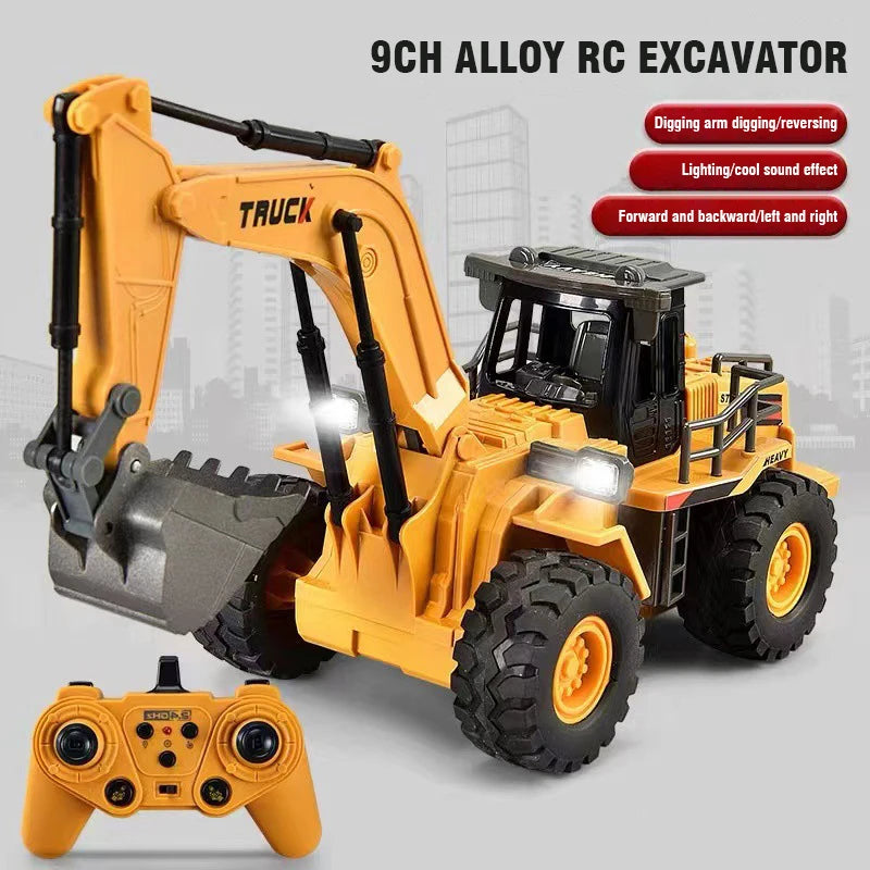 2.4G Alloy Remote Control Dump Truck RC Excavator Bulldozer Engineering Vehicle 9 Channel RC Trucks