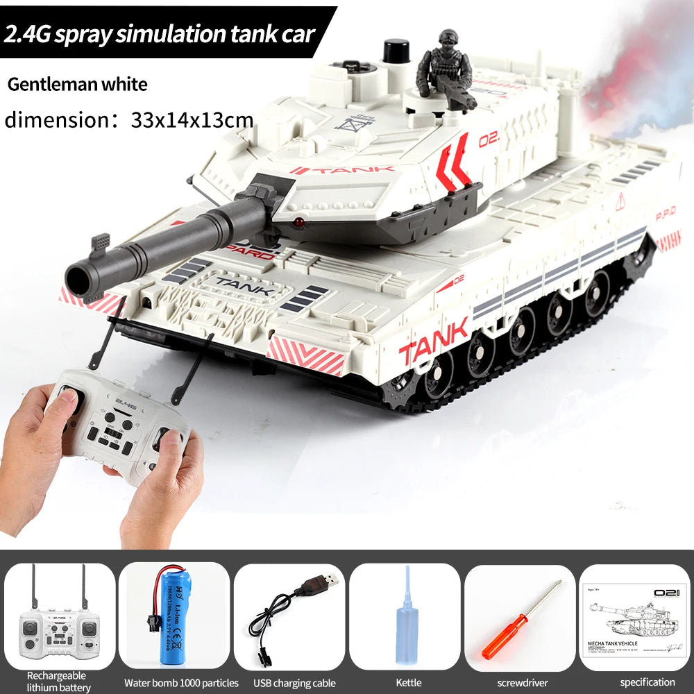 2.4G Tracked Simulation Remote Control Tank Water Bomb Spray Remote Control Vehicle War Armored Vehicle Model