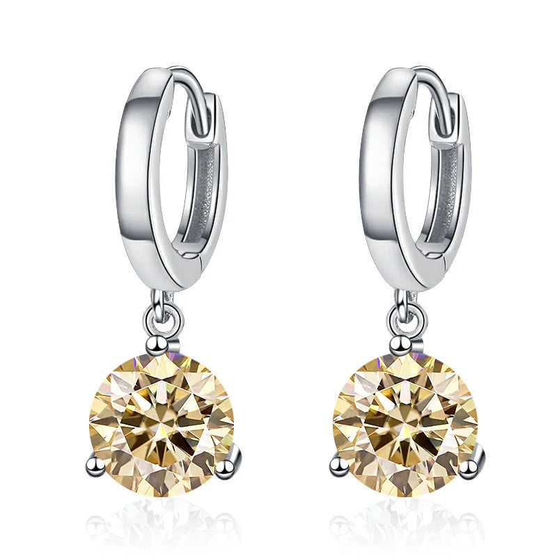 2ct Moissanite Diamond Earrings 100% S925 Sterling Sliver Orginal Drop Earring Wedding Bride Jewelry with Certificate for Women