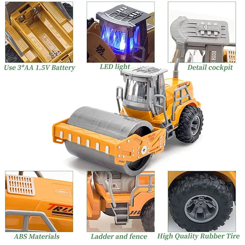 1:30 Wheel Shovel Loader 6CH 4WD Metal Remote Control Bulldozer Construction Vehicles