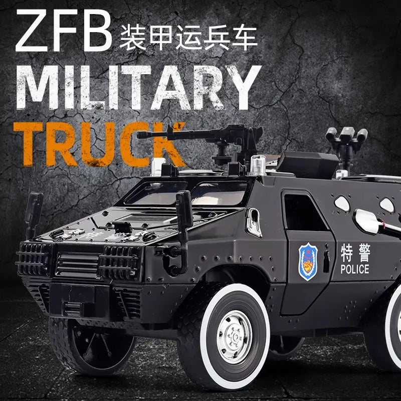 Moisto 1:32 Willys GP JEEP Military Off Road Vehicle Alloy Model Car Metal Diecast Sound and Light Toys Military Truck