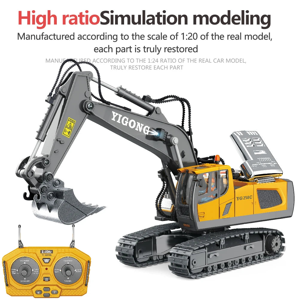 Lkçomo 4WD Remote Control Excavator Toy Radio Controlled RC Dump Truck Vehicle Crawler Bulldozer Construction