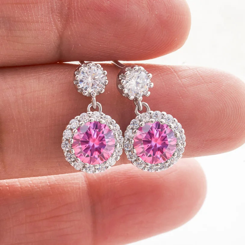 1ct Moissanite Diamond Earrings for Women S925 Sterling Sliver 18k White Gold Plated Diamond Drop Earring Gifts with Certificate