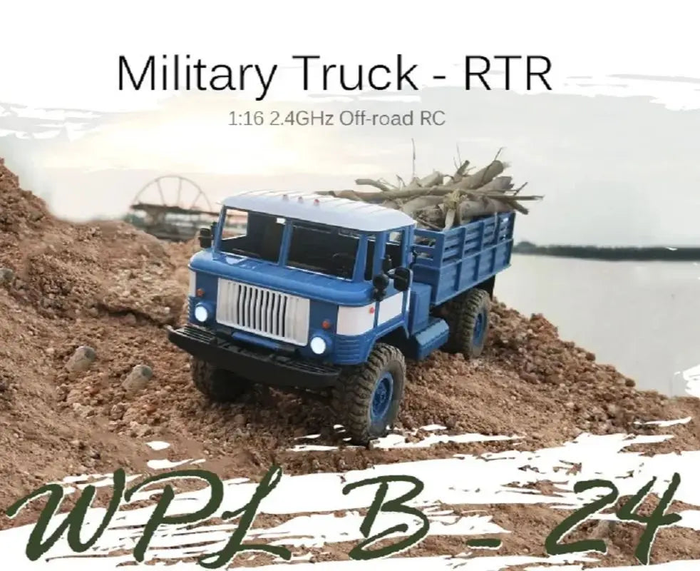 LkcoMoce WPL B-24 Remote Control Military Truck DIY Off-Road 4WD RC Car 4 Wheel Drive Climbing B24 GAZ-66 Vehicle