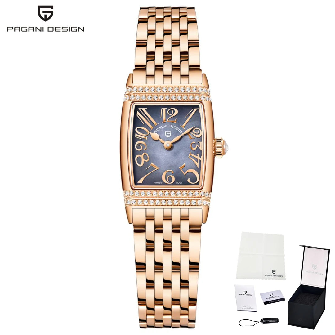 PAGANI DESIGN Luxury Roman numerals Watch For Woman Waterproof  Ladies Watch Stainless Steel Quartz Women's Watches Elegant+Box