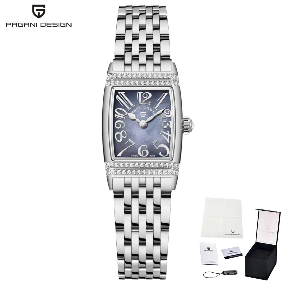 PAGANI DESIGN Luxury Roman numerals Watch For Woman Waterproof  Ladies Watch Stainless Steel Quartz Women's Watches Elegant+Box