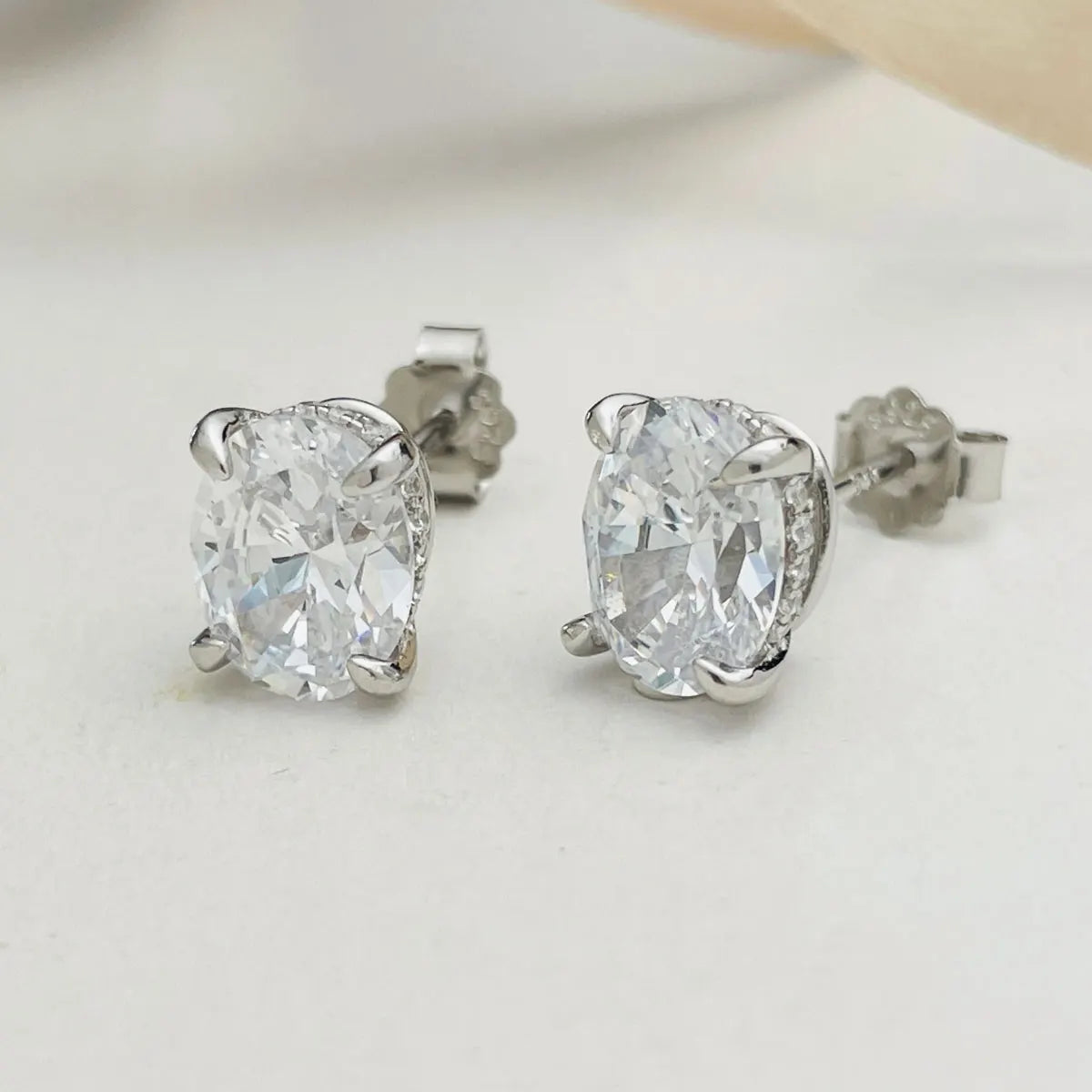DEZO Total 4 Carats Oval Cut Moissanite Earring For Women Solid 925 Sterling Silver Stud Earrings VVS D Color GRA Certificate