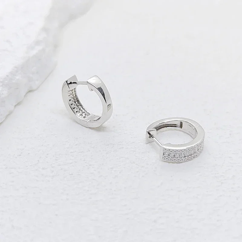 NeeTim Hoops 100% 925 Sterling Silver Full Real Moissanite Earrings Women Sparkling Dimoand Earring Jewelry Gift Certificate