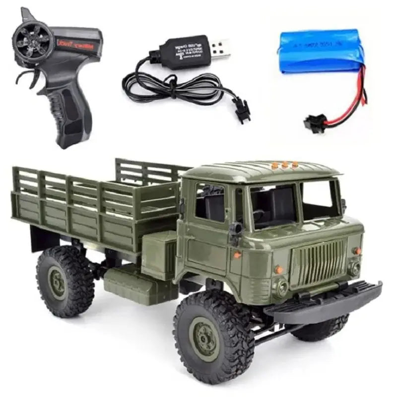 LkcoMoce WPL B-24 Remote Control Military Truck DIY Off-Road 4WD RC Car 4 Wheel Drive Climbing B24 GAZ-66 Vehicle