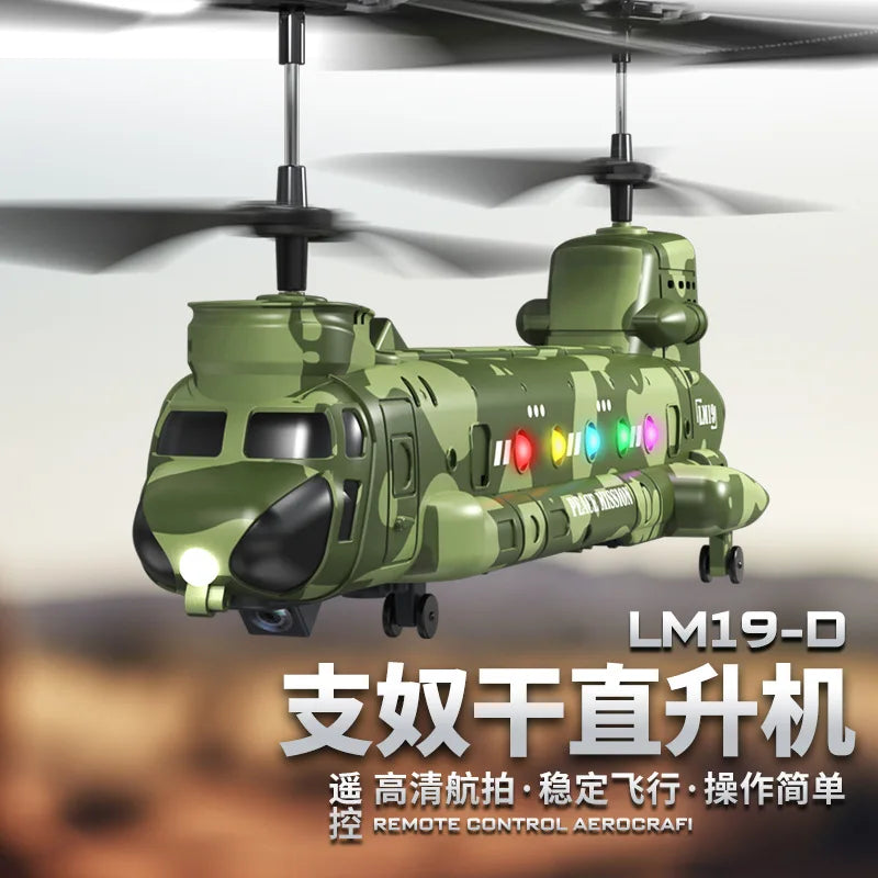 RC Lm19-D Chinook Helicopter 2.4g Remote Control Aircraft High Definition Aerial Photo Children Military Science Toy Model Gifts