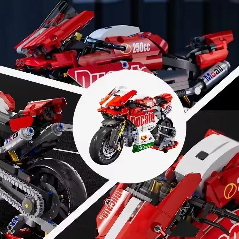 Famous V4 Motorcycle Super Motorbike Building Blocks Set