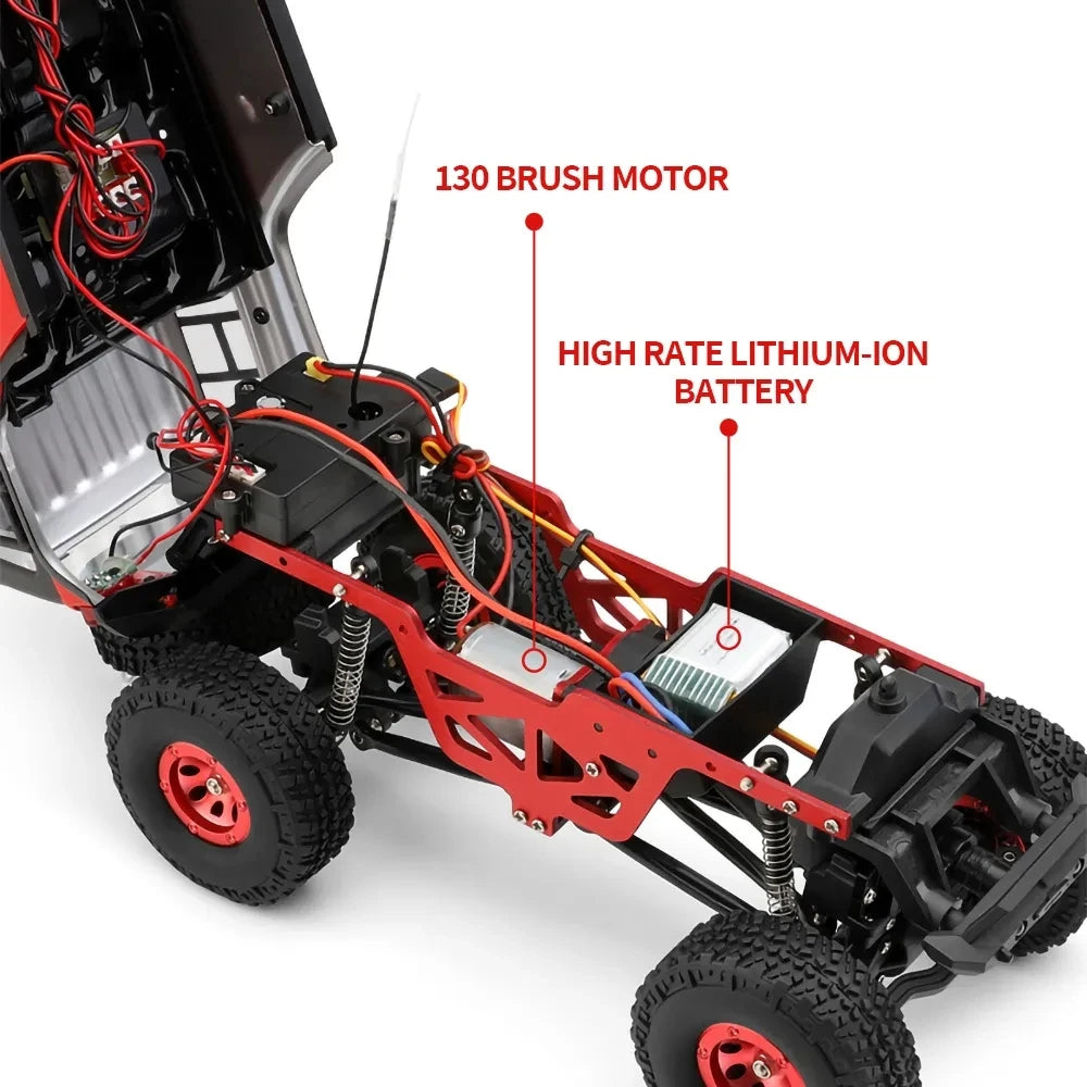 Wltoys 2428 1:24 Mini RC Car 2.4G With LED Lights 4WD Off-Road Electric Crawler Vehicle Remote Control Truck