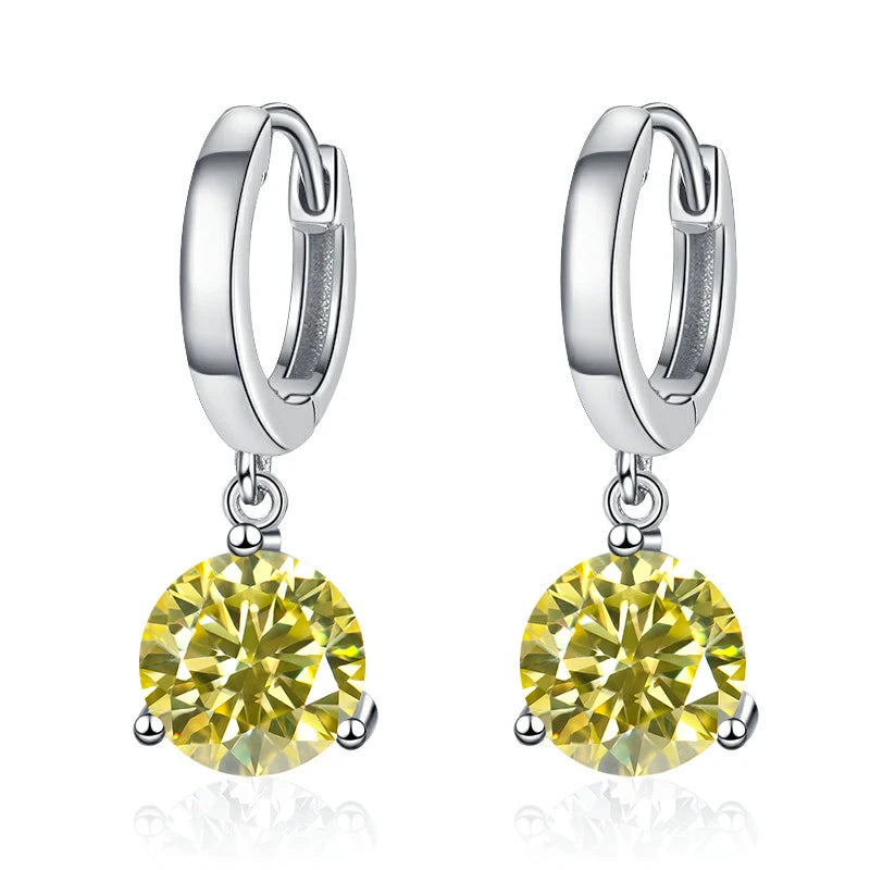 2ct Moissanite Diamond Earrings 100% S925 Sterling Sliver Orginal Drop Earring Wedding Bride Jewelry with Certificate for Women