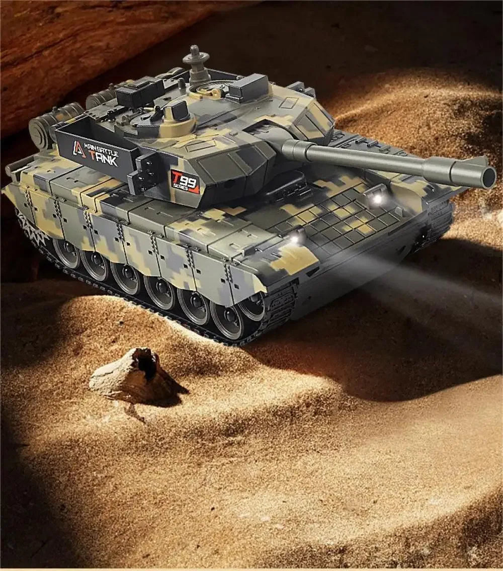 KMoist 2.4GHz Tank Model Toy for Boys Remote Control Tank Children Military Battle Tank Simulation Model With Sound Light Toy Vehicles