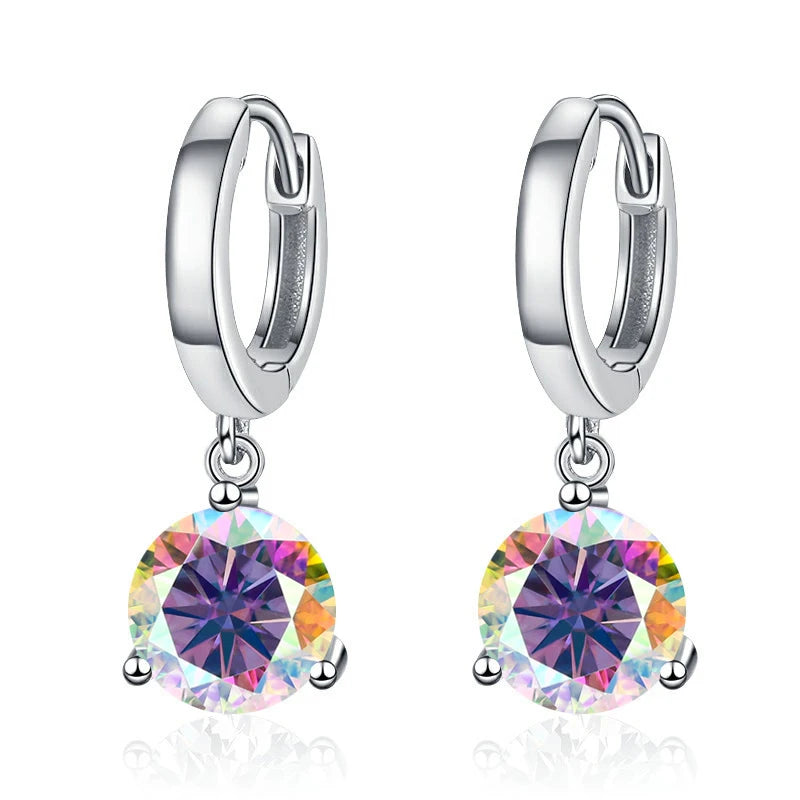 2ct Moissanite Diamond Earrings 100% S925 Sterling Sliver Orginal Drop Earring Wedding Bride Jewelry with Certificate for Women