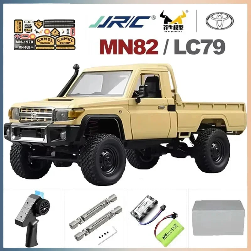 Yien MN MN82 1:12 Retro Rc Car With LED Lights Full-scale Simulation LC79 Professional 4WD Remote Control Pickup RC Truck Model Toys