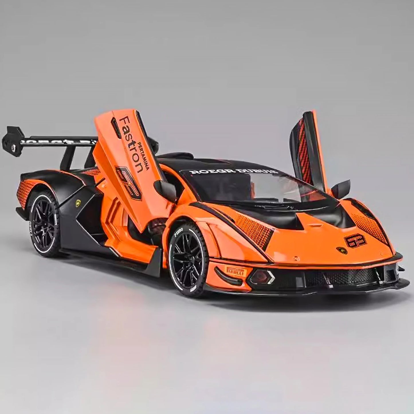1:24 Scale Lamborghini SCV12 Diecast Car Model with Sound and Light Effects, Spring-Loaded Action 111