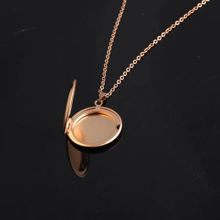 New 10pieces/lot Mirror Polish Stainless Steel DIY Round Photo Picture Frame Locket Pendant Necklace