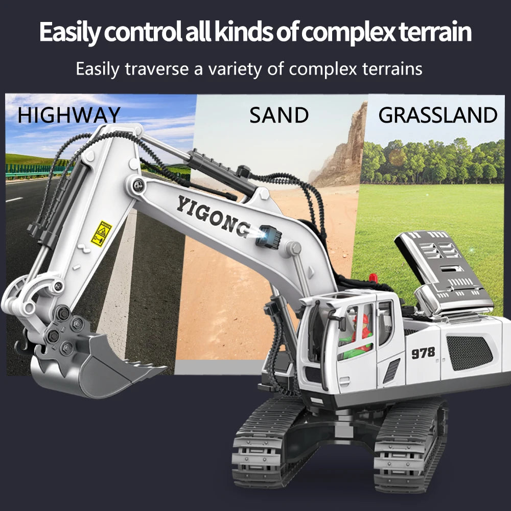 Lkçomo 4WD Remote Control Excavator Toy Radio Controlled RC Dump Truck Vehicle Crawler Bulldozer Construction