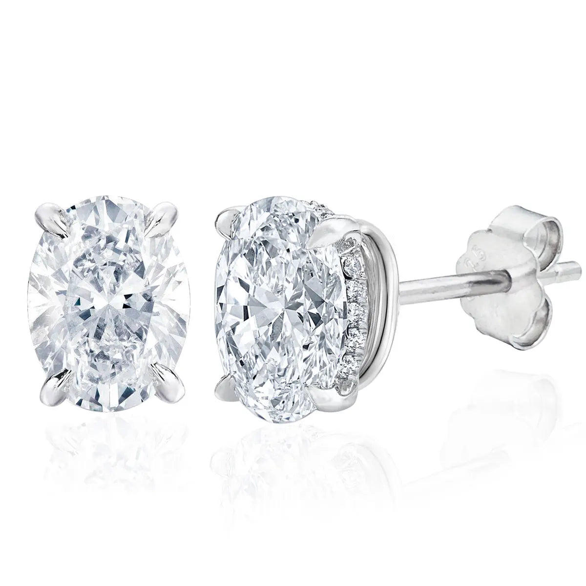DEZO Total 4 Carats Oval Cut Moissanite Earring For Women Solid 925 Sterling Silver Stud Earrings VVS D Color GRA Certificate