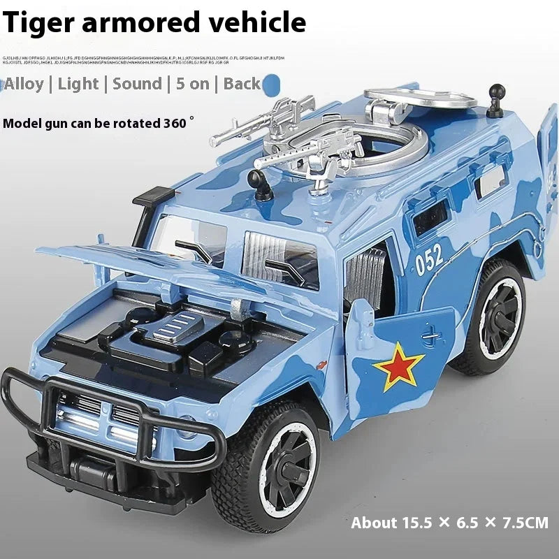 Moisto 1:32 Willys GP JEEP Military Off Road Vehicle Alloy Model Car Metal Diecast Sound and Light Toys Military Truck