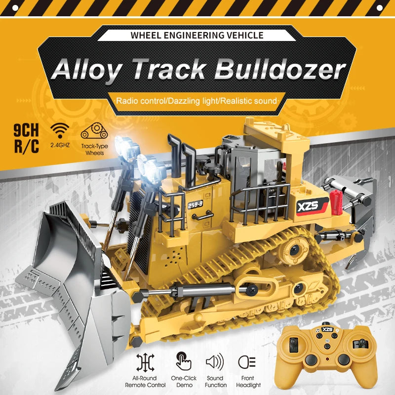 2.4Ghz Rc Excavator Toy Engineering Car Alloy and Plastic Remote Control Digger Mixing Crane Forklift Truck