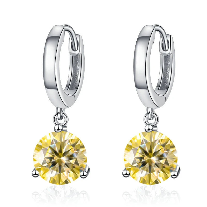 2ct Moissanite Diamond Earrings 100% S925 Sterling Sliver Orginal Drop Earring Wedding Bride Jewelry with Certificate for Women