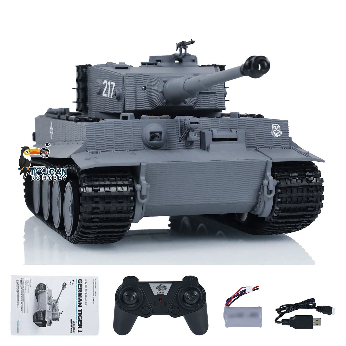Wheelfun Taigen 1:24 RC Battle Tank Tiger I Remote Control Military Tanks Infrared Combat Cars Vehicle TH23570