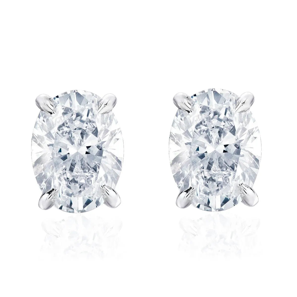 DEZO Total 4 Carats Oval Cut Moissanite Earring For Women Solid 925 Sterling Silver Stud Earrings VVS D Color GRA Certificate