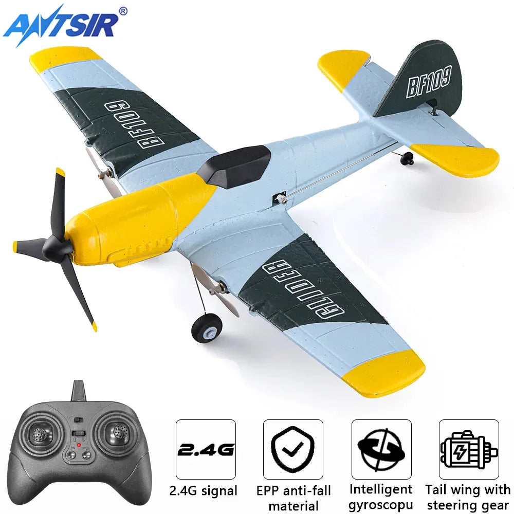 Antsir Z61 RC Plane BF109 Fighter 2.4GHz 3CH Smart Balance EPP Foam  RC Gliders Fixed Wingspan RC Aircraft