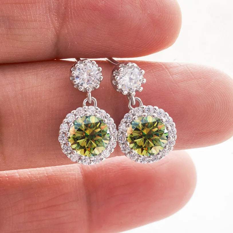 1ct Moissanite Diamond Earrings for Women S925 Sterling Sliver 18k White Gold Plated Diamond Drop Earring Gifts with Certificate